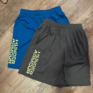 Under Armour Athletic Shorts Blue and Gray Performance Fit
